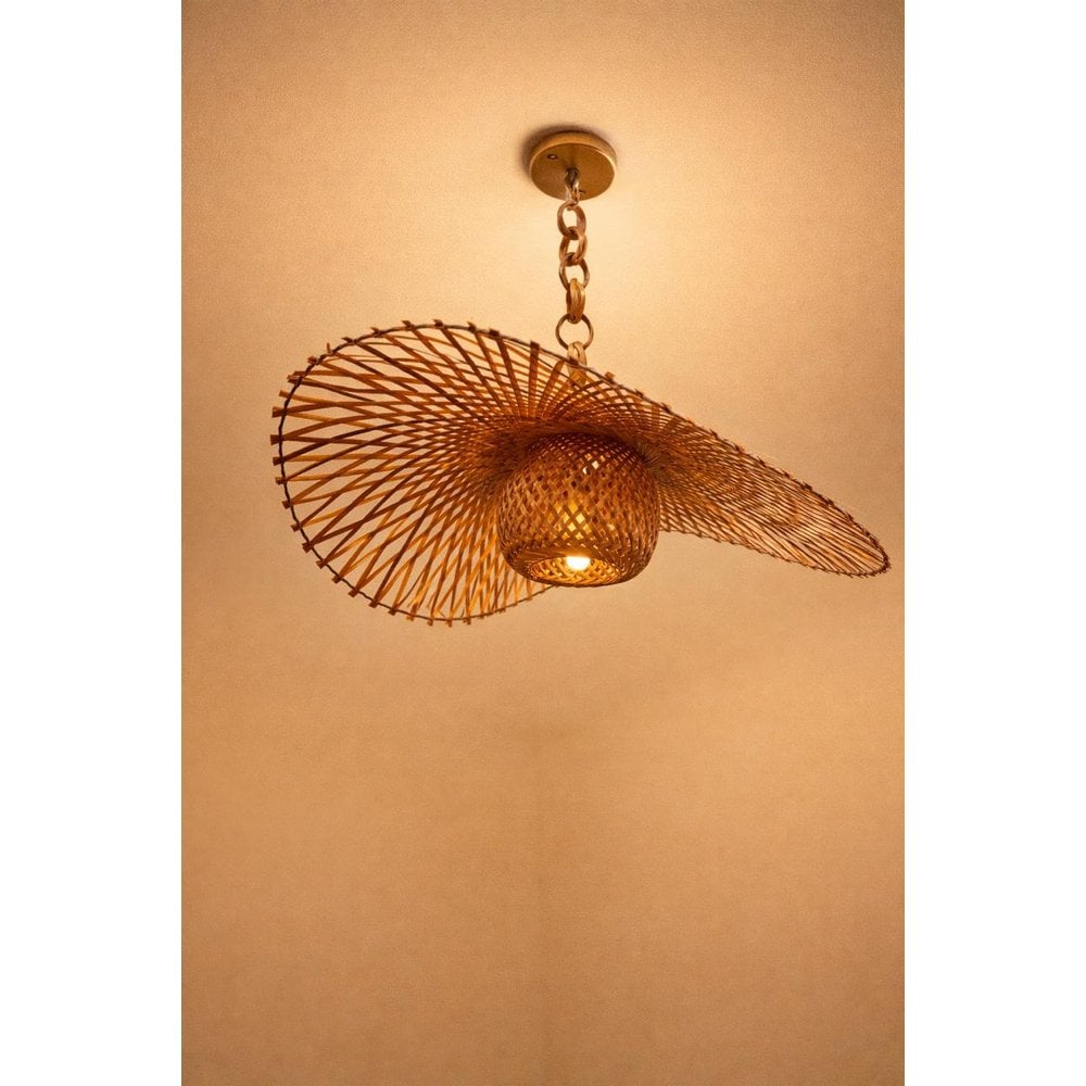 Handcrafted Bamboo Spiral Pendant Lamp